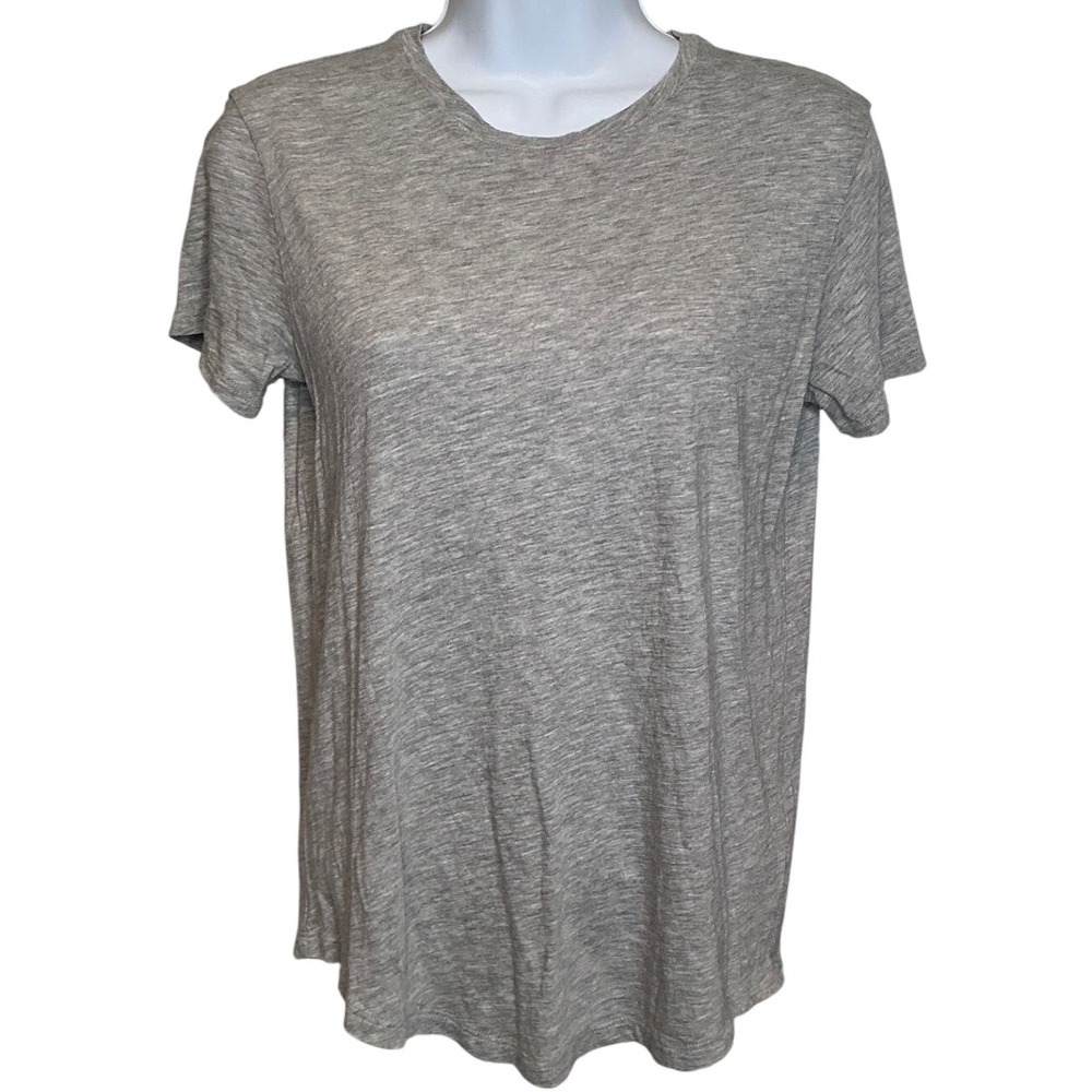 Vince Womens Grey Pima Cotton Blend Crew Neck T Shirt Sz XS Stretchy Neutral‎